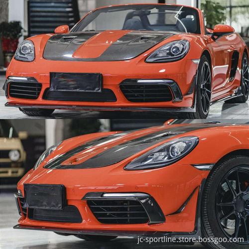 Carbon Fiber Front Bumper Air Intake for Porsche 718 Boxster/Cayman 2016-2019 Fog Light Trim